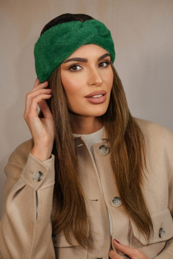 Opaska Damska, Model: Yoshi-Opaska, Kolor: zielona butelka, Skład materiału: 100% Poliamid, Przeznaczenie: Jesień/Zima, Rozmiar: Uniwersalny (54-60)