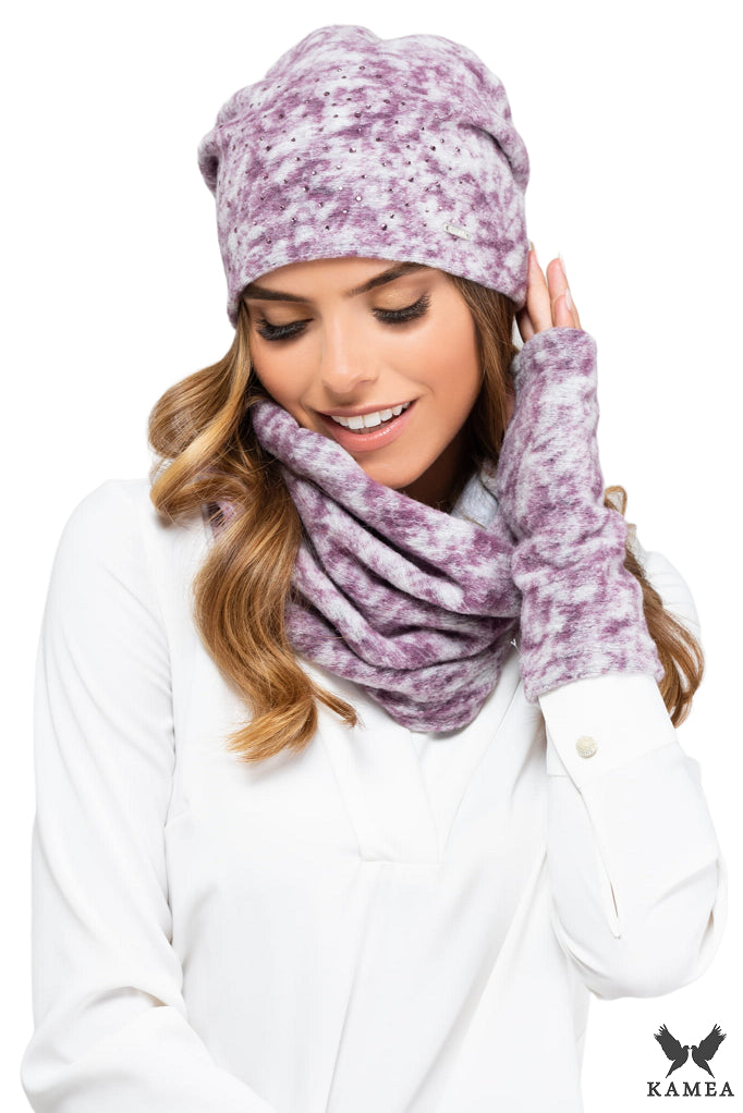 Komin Damski, Model: Austin-Komin, Kolor: burgundowy, Skład materiału: 49% Wełna; 32% Poliester; 19% Akryl; Podszewka: 100% Bawełna