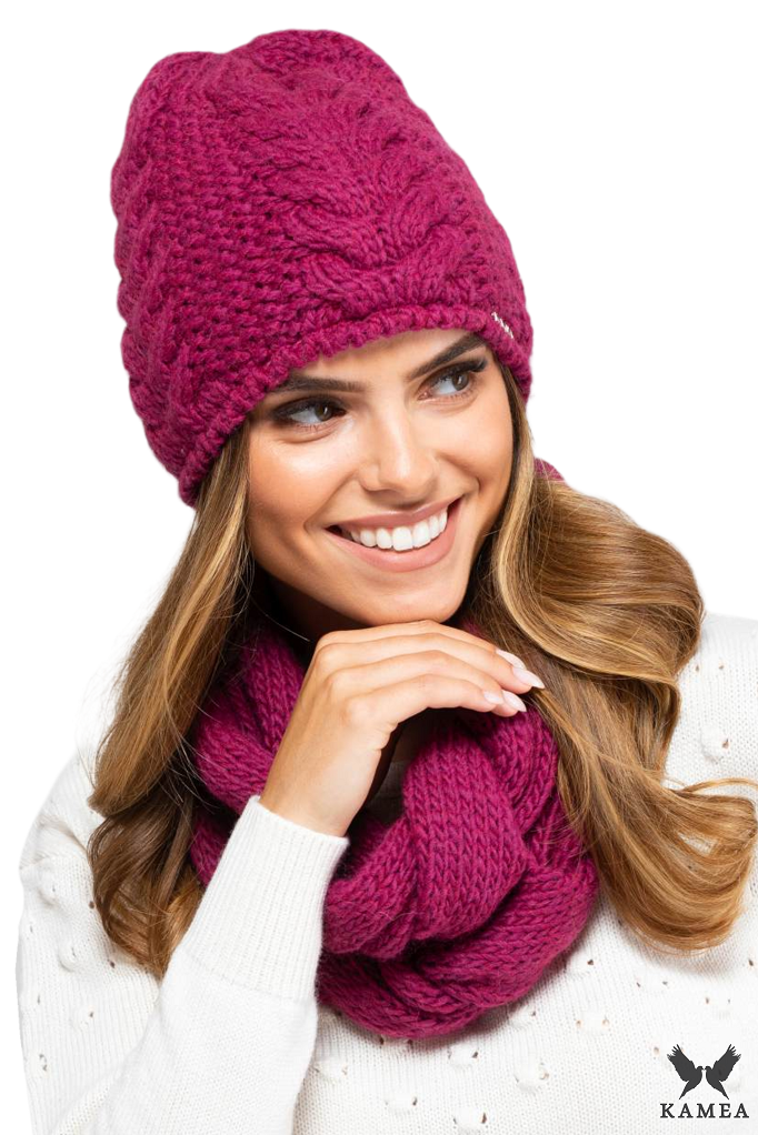 Komin Dámský, Model: Idaho-Komin, Barva: fuchsie, Složení materiálu: 50% Vlna; 40% Akryl; 10% Alpaka, Určení: Podzim/Zima, Rozměry(délka/šířka): 30cm/22cm