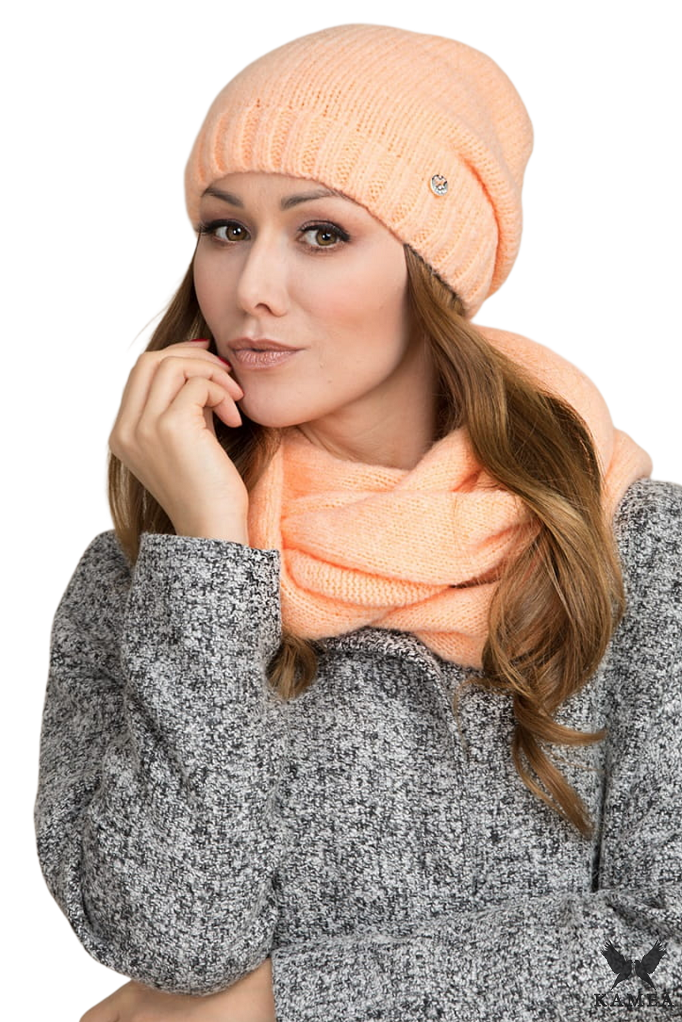 Komin Dámský, Model: Taida-Komin, Barva: lososová, Složení materiálu: 80% Akryl; 15% Polyamid; 5% Elastan