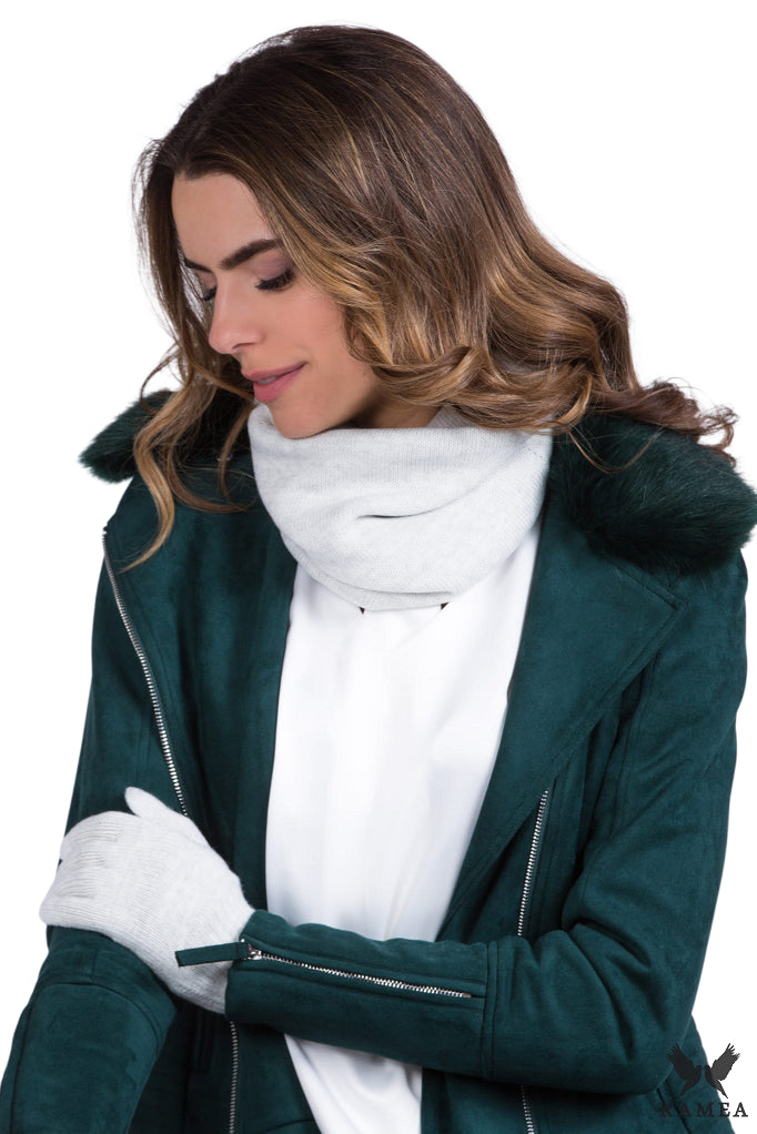 Komin Damski, Model: Komin*04, Kolor: perłowy, Skład materiału: 50% Akryl; 30% Wełna; 20% Poliamid