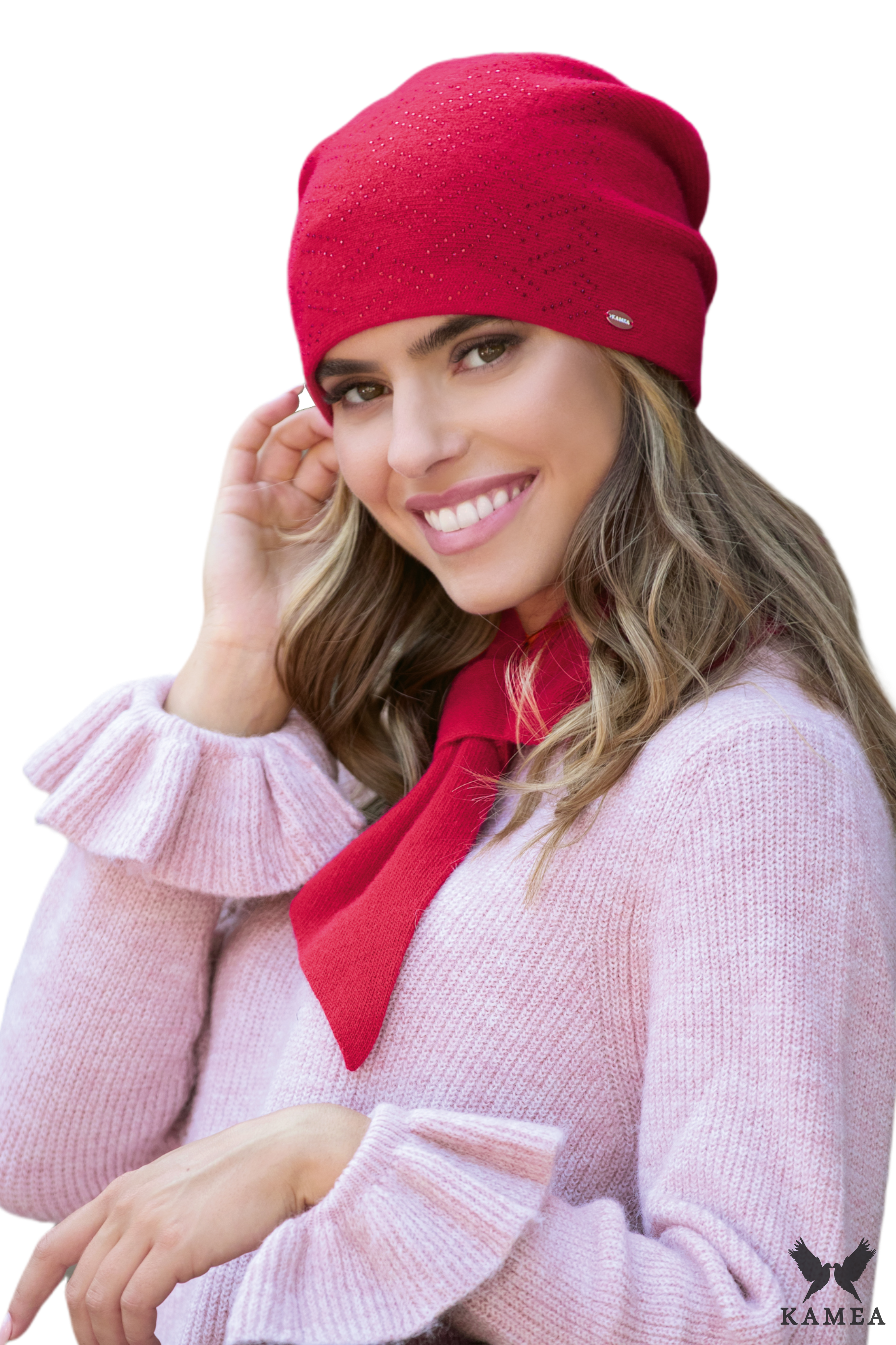 Model: Szalik-10, Kolor: czerwony, Skład materiału: 80% Ultrafine Merino Wełna; 20% Kaszmir