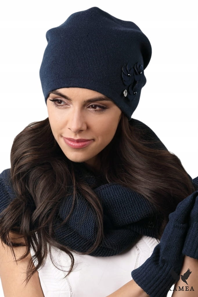 Rękawiczki, Model: Rękawiczki*02, Kolor: granatowy, Skład materiału: 40% Akryl; 25% Wiskoza; 20% Wełna; 15% Elastan, Rozmiar: Uniwersalny (Rękawiczki, zdjęcie 2)