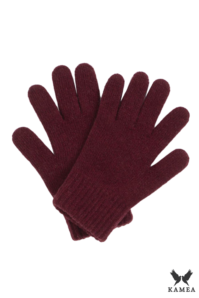 Rękawiczki, Model: Rękawiczki*01, Kolor: bordowy, Skład materiału: 80% Wełna; 20% Poliamid, Przeznaczenie: Jesień/Zima, Rozmiar: Uniwersalny