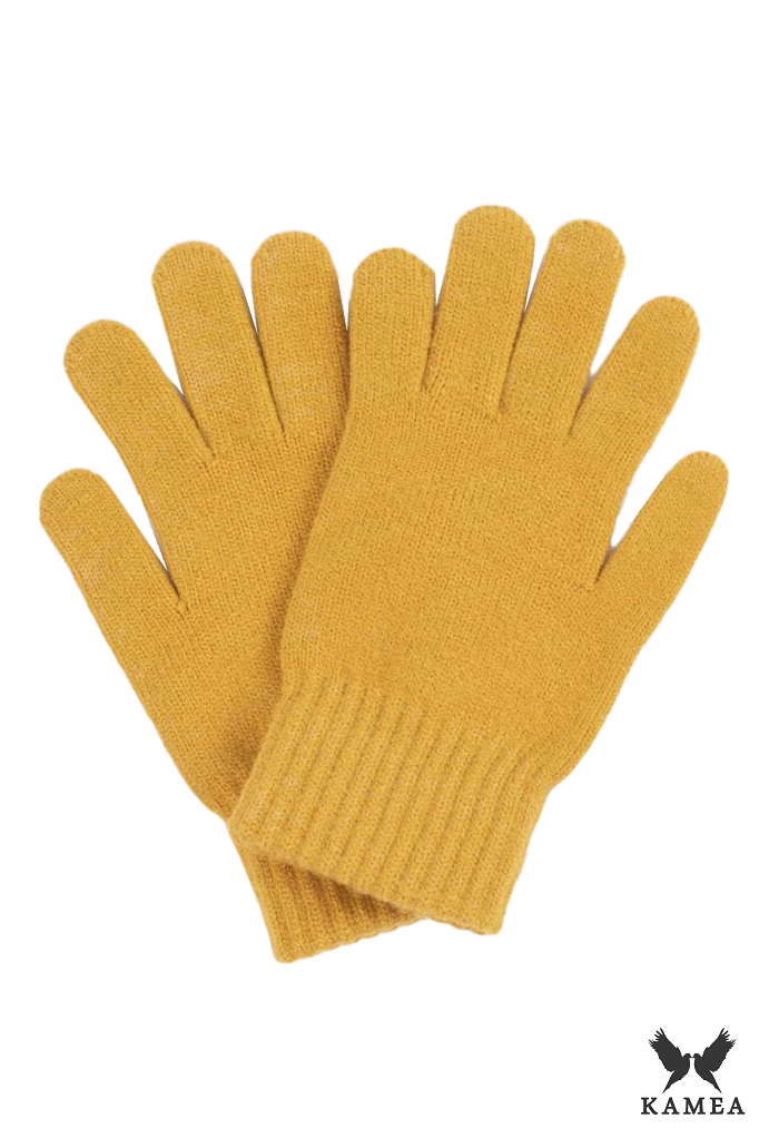 Rękawiczki, Model: Rękawiczki*01, Kolor: musztardowy, Skład materiału: 80% Wełna; 20% Poliamid, Rozmiar: Uniwersalny