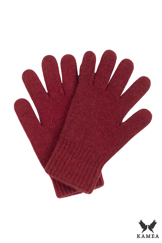 Rękawiczki, Model: Rękawiczki*01, Kolor: wino, Skład materiału: 80% Wełna; 20% Poliamid, Rozmiar: Uniwersalny