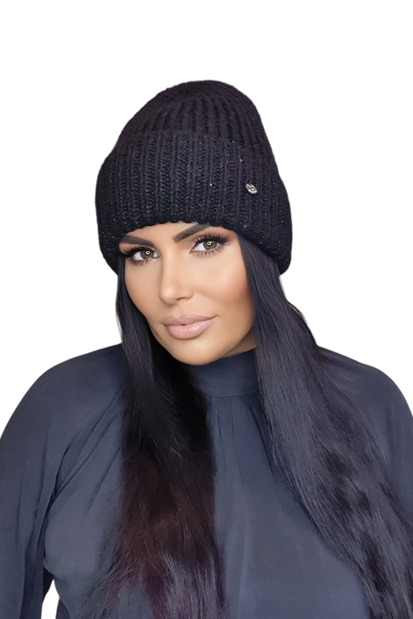 Czapki, Model: Mohana, Kolor: czarny, Skład materiału: 20% Moher; 10% Wełna; 70% Akryl, Rozmiar: Uniwersalny (54-60)