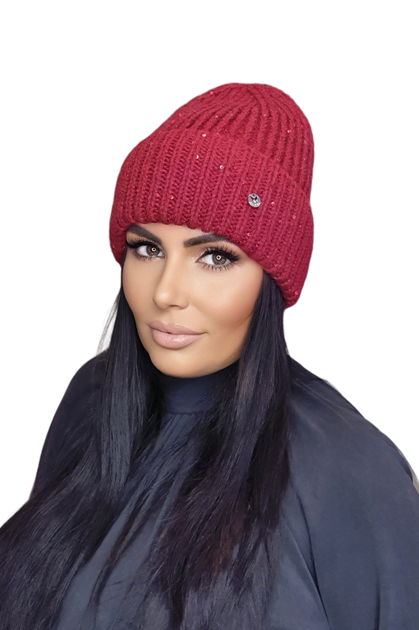 Czapki, Model: Mohana, Kolor: czerwony, Skład materiału: 20% Moher; 10% Wełna; 70% Akryl, Rozmiar: Uniwersalny (54-60)