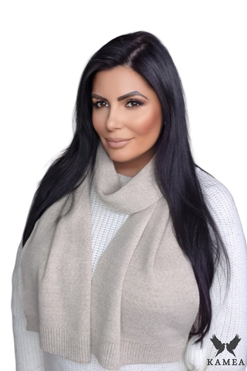 Model: Szalik-06, Kolor: beżowy, Skład materiału: 50% Akryl; 30% Wełna; 20% Poliamid, Przeznaczenie: Jesień/Zima, Wymiary(długość/szerokość): 165cm/28cm