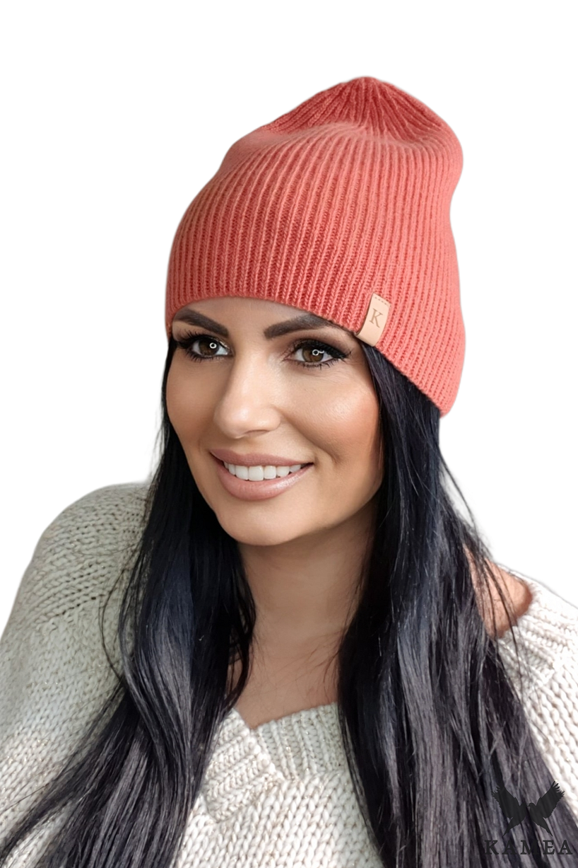 Czapka Damska, Model: Draco, Kolor: rudy, Skład materiału: 100% Wełna, Przeznaczenie: Jesień/Zima, Rozmiar: Uniwersalny (54-60)