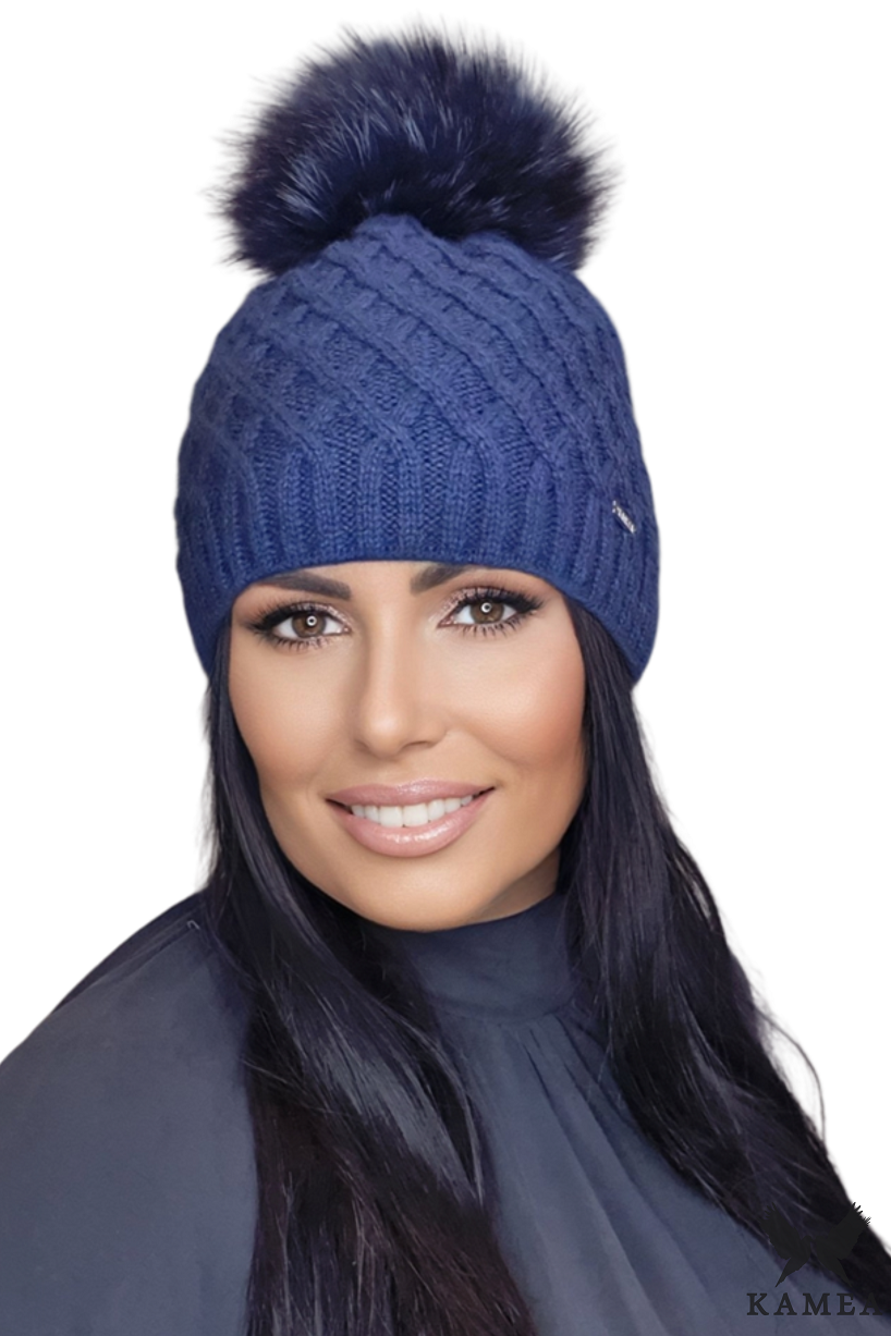 Czapki, Model: Shakti, Kolor: granatowy, Skład materiału: 20% Moher; 10% Wełna; 70% Akryl, Rozmiar: Uniwersalny (54-60)