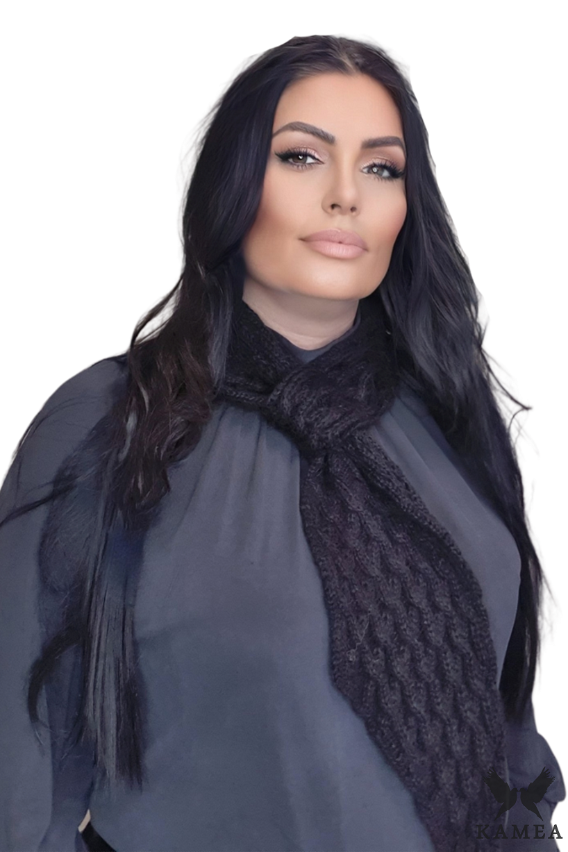 Model: Shakti-Szalik, Kolor: czarny, Skład materiału: 20% Moher; 10% Wełna; 70% Akryl