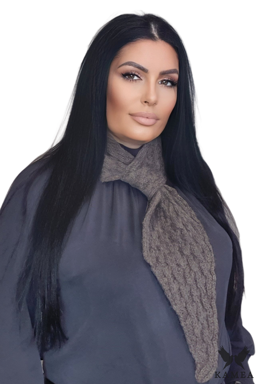 Model: Shakti-Szalik, Kolor: brązowy, Skład materiału: 20% Moher; 10% Wełna; 70% Akryl