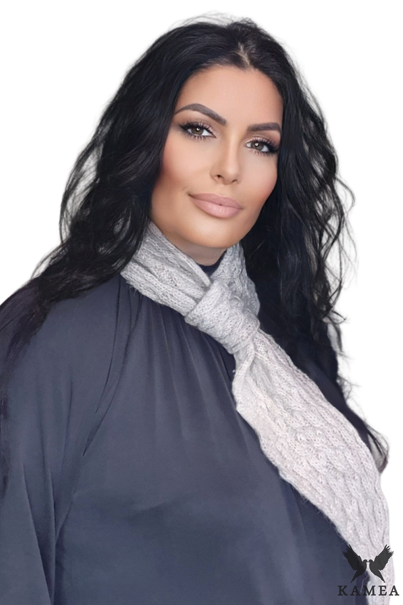 Szalik Damski, Model: Shakti-Szalik, Kolor: jasny beżowy, Skład materiału: 20% Moher; 10% Wełna; 70% Akryl