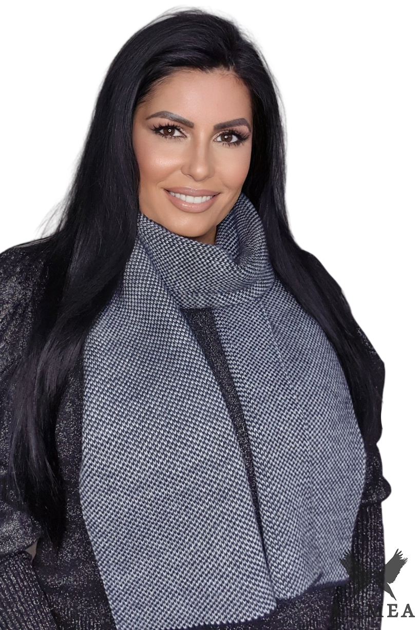 Model: Helena-Szalik, Kolor: granatowy, Skład materiału: 50% Akryl; 30% Wełna; 10% Wiskoza; 10% Alpaka