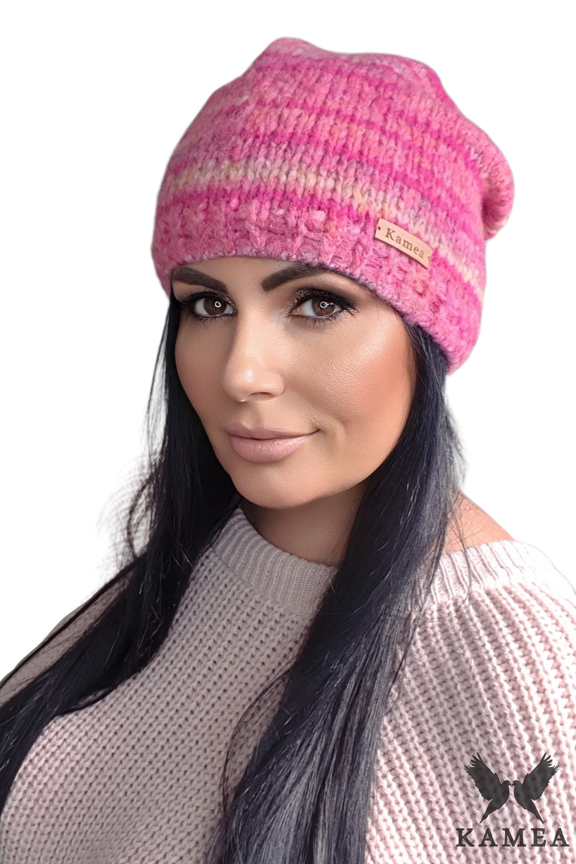 Czapki, Model: Kali, Kolor: amarantowy, Skład materiału: 65% Akryl; 21% Wełna; 14% Poliamid, Rozmiar: Uniwersalny (54-60)