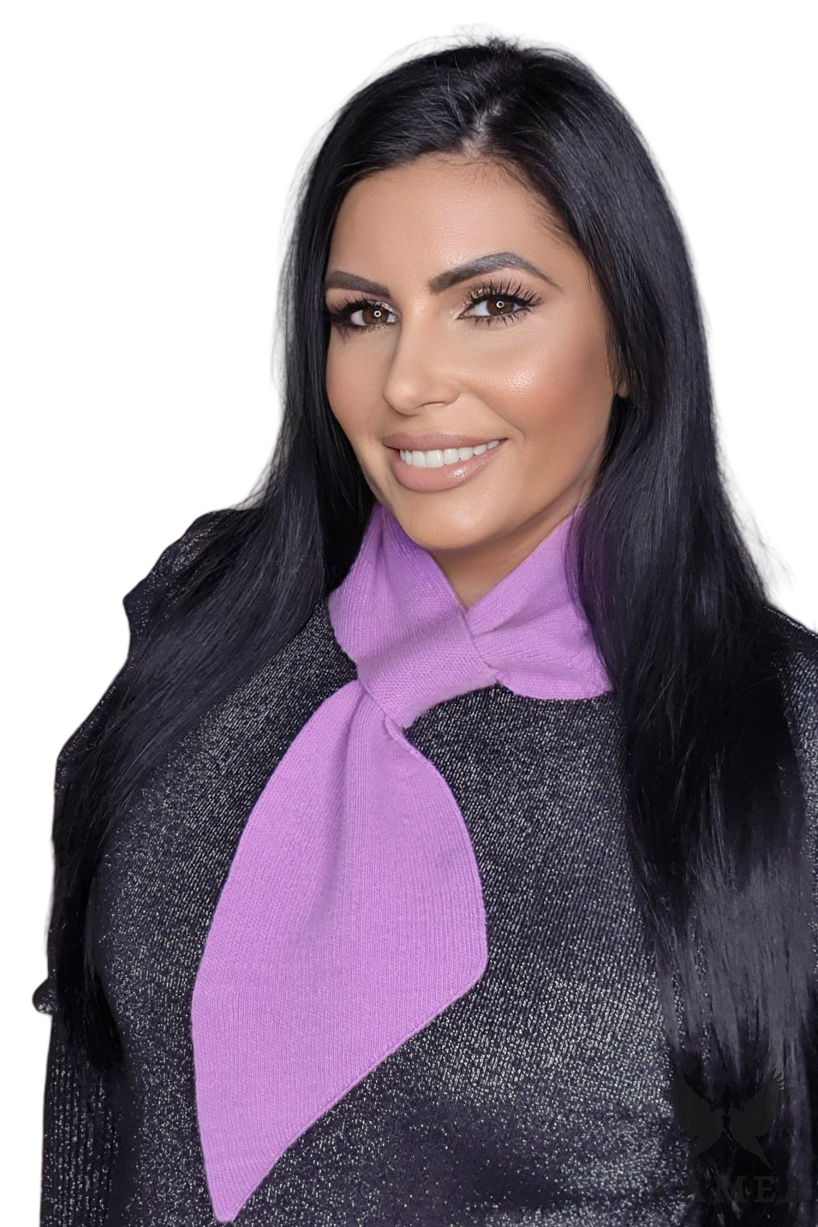 Model: Szalik-07, Kolor: lila róż, Skład materiału: 100% Wełna