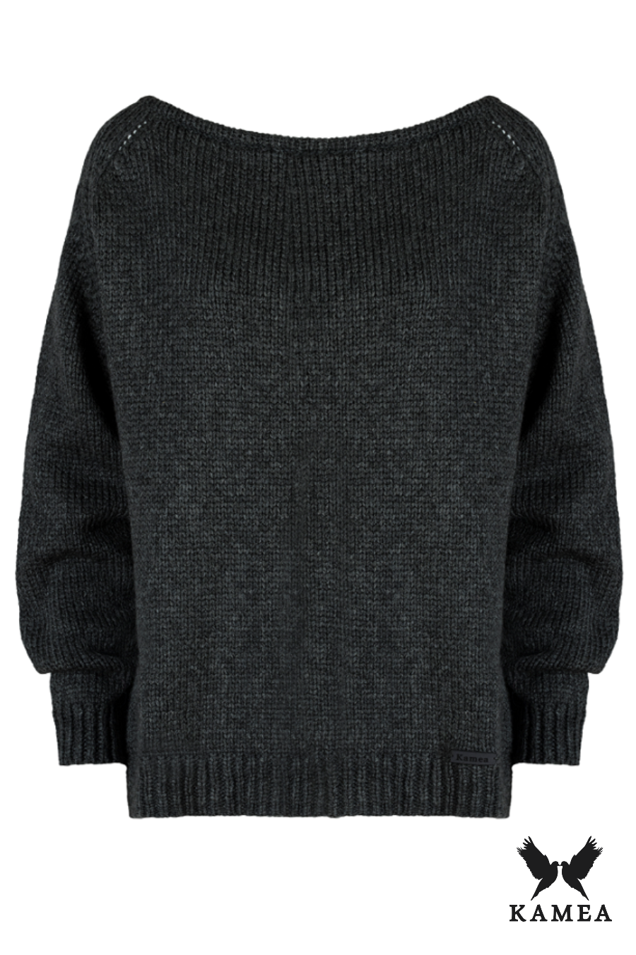 Sweter Damski, Model: Sara, Kolor: grafitowy, Skład materiału: 48% Akryl; 33% Poliamid; 19% Wełna (Sweter Damski, zdjęcie 2)