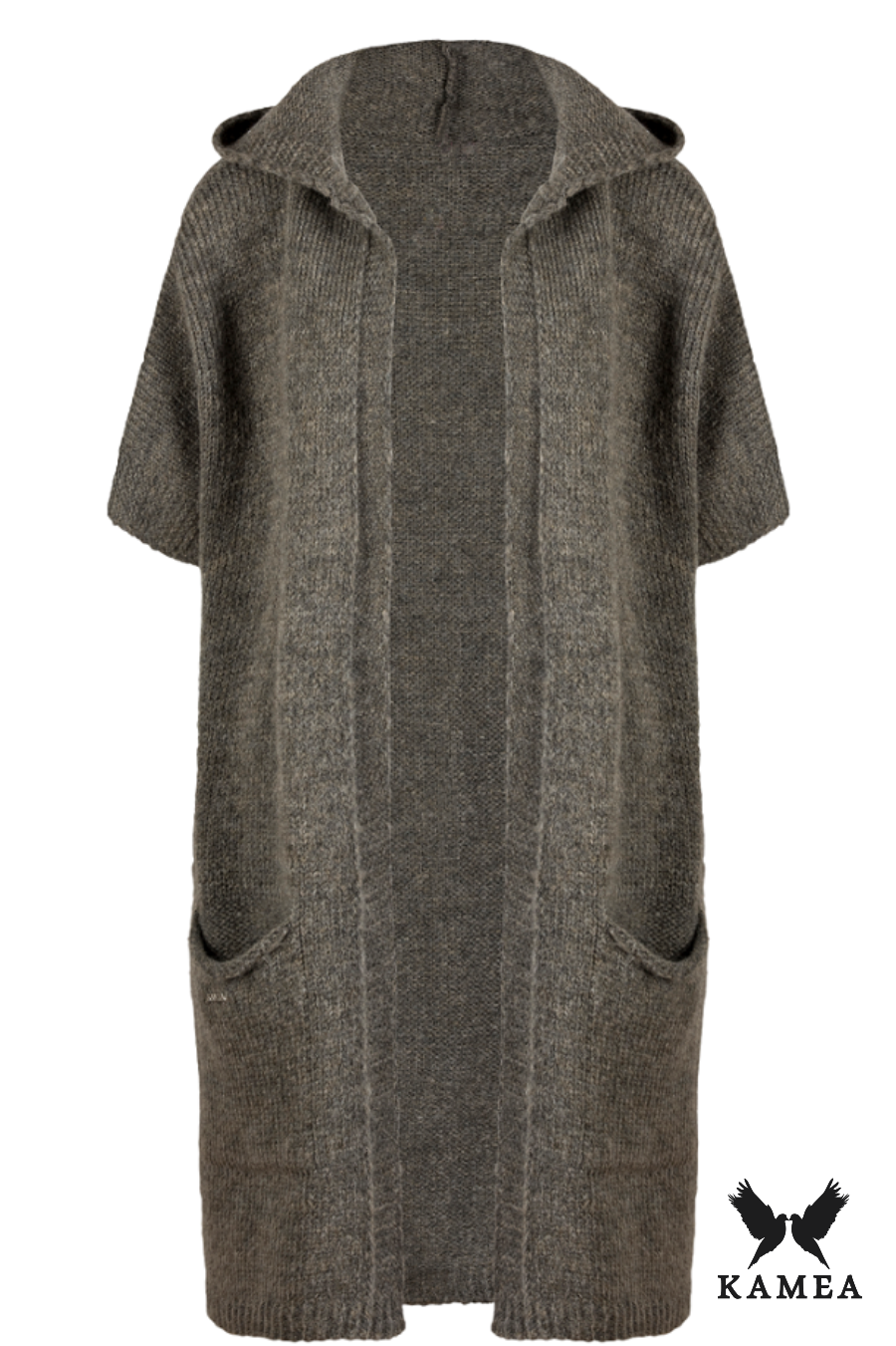 Kardigan Damski, Model: Tokio, Kolor: brązowy, Skład materiału: 50% Poliakryl; 26% Wełna; 24% Poliester