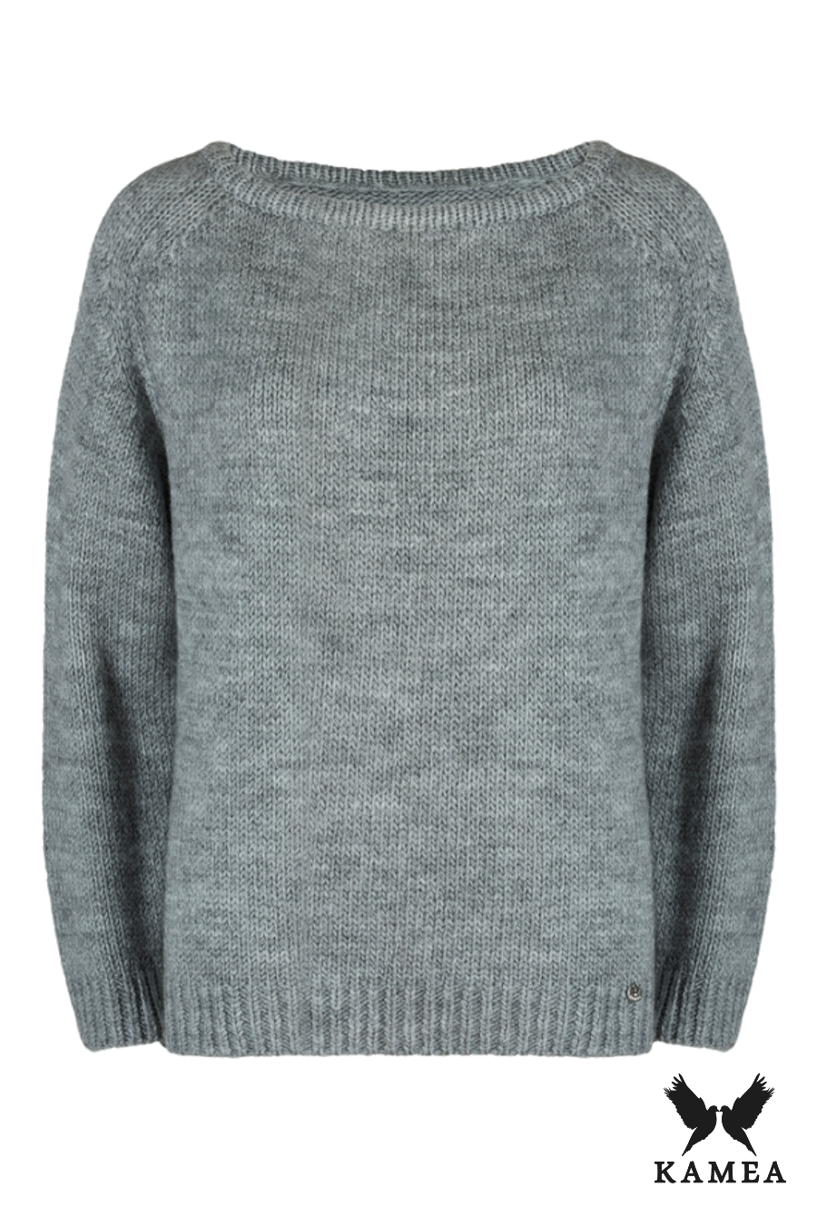 Sweter Damski, Model: Mirra, Kolor: szary, Skład materiału: 50% Akryl; 20% Poliamid; 25% Merynos Wełna; 5% Elastan, Przeznaczenie: Wielosezonowe (Sweter Damski, zdjęcie 3)