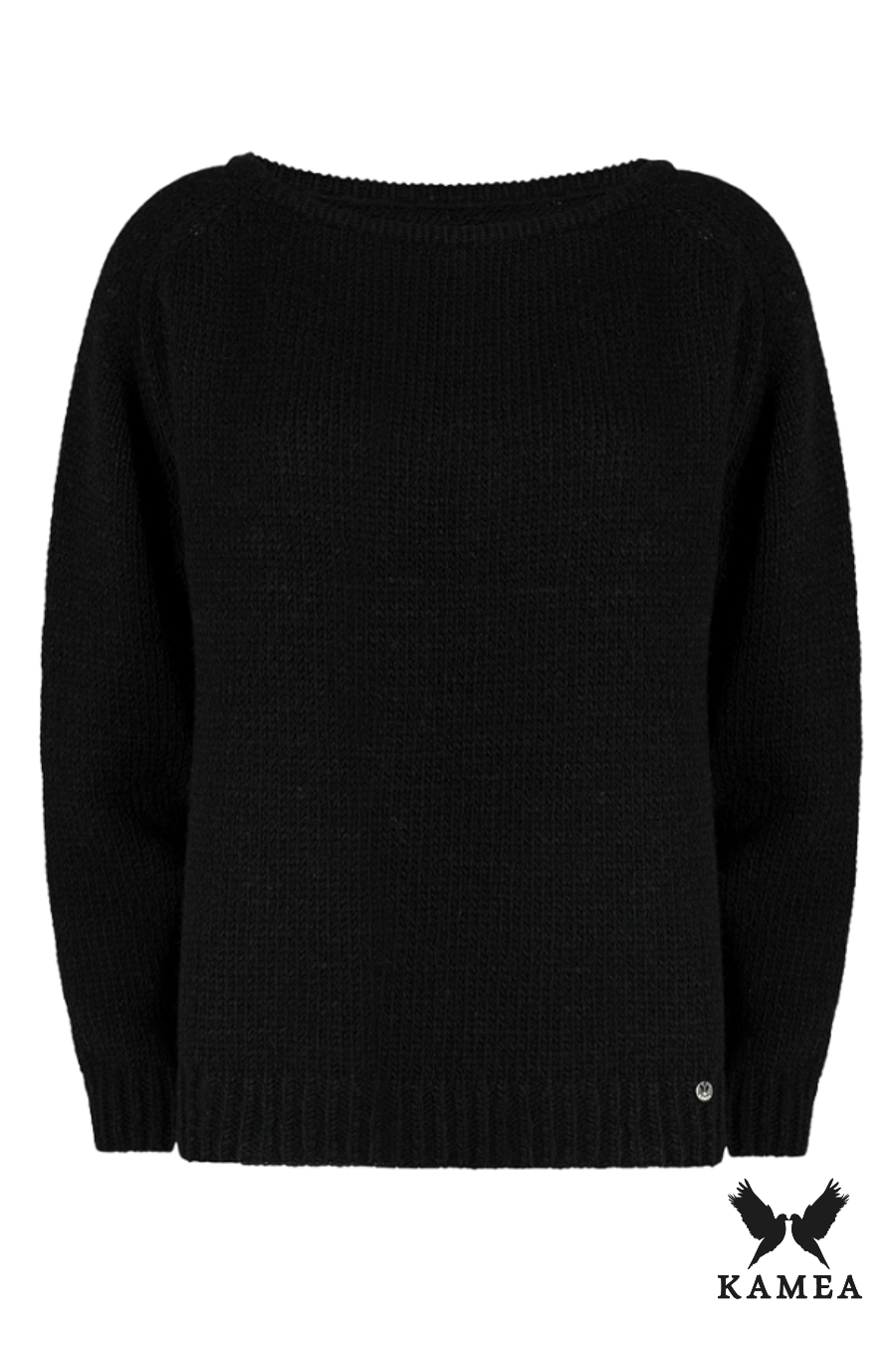 Sweter Damski, Model: Mirra, Kolor: czarny, Skład materiału: 50% Akryl; 20% Poliamid; 25% Merynos Wełna; 5% Elastan, Przeznaczenie: Wielosezonowe (Sweter Damski, zdjęcie 3)