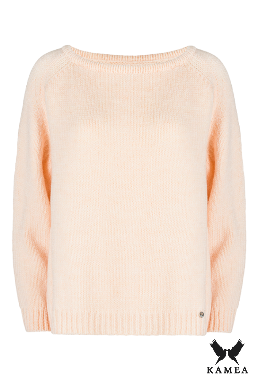 Sweter Damski, Model: Mirra, Kolor: pudra, Skład materiału: 50% Akryl; 20% Poliamid; 25% Merynos Wełna; 5% Elastan, Przeznaczenie: Wielosezonowe (Sweter Damski, zdjęcie 3)