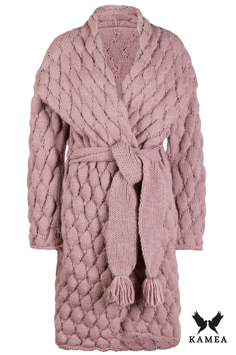 Kardigan Damski, Model: Bianka, Kolor: różowy, Skład materiału: 58% Akryl; 30% Wełna; 10% Alpaka; 2% Poliester (Kardigan Damski, zdjęcie 3)