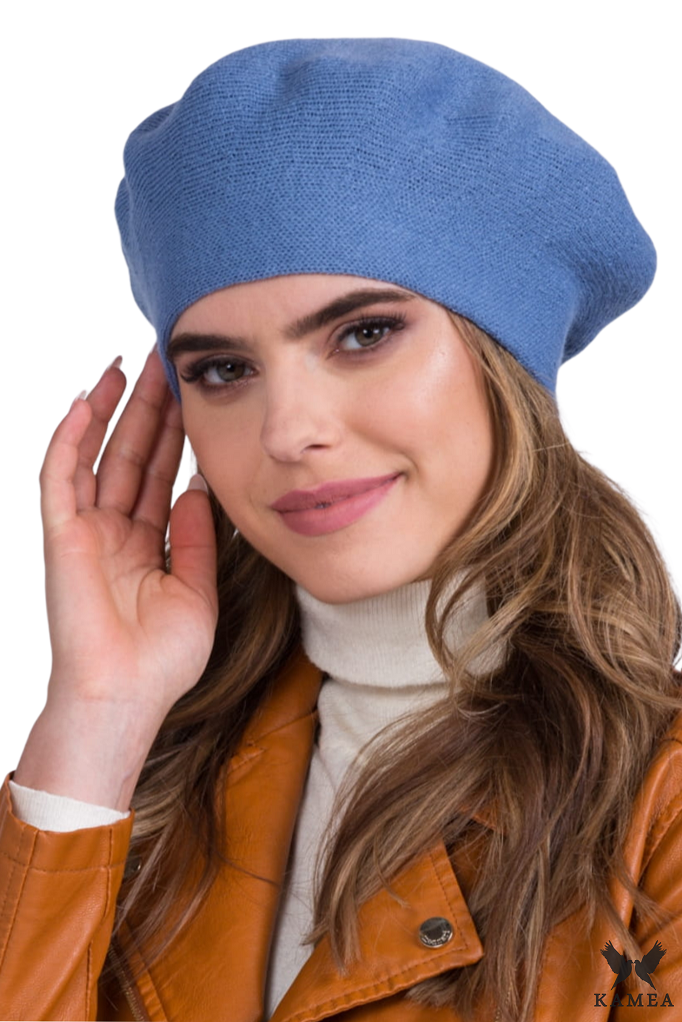 BERET DAMSKI zimowy w kolorze jeans