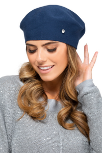 NASHVILLE Damen-Baskenmütze aus doppelter Viskose, Marineblau