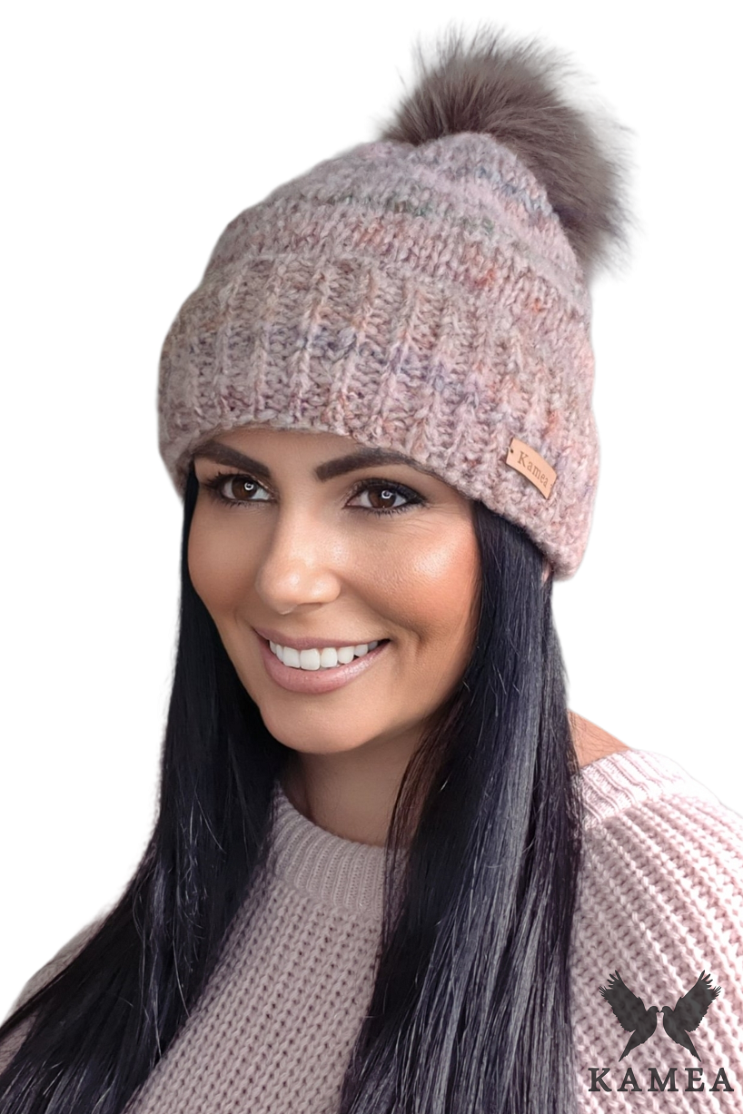 Czapki, Model: Gaja-Pn, Kolor: różowy, Skład materiału: 65% Akryl; 21% Wełna; 14% Poliamid, Przeznaczenie: Jesień/Zima, Rozmiar: Uniwersalny (54-60)