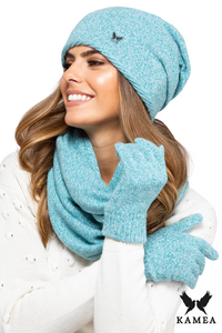 ANNA women's wool hat, turquoise color