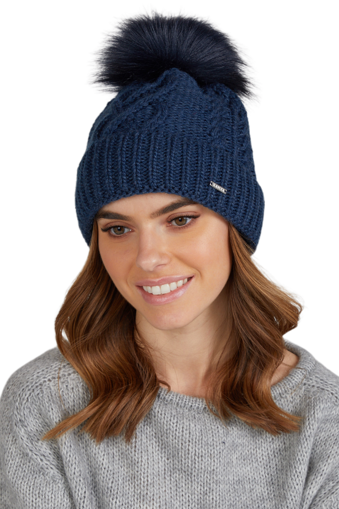 Čepice, Model: Torino, Barva: námořnická, Složení materiálu: 50% Vlna; 50% Akryl, Určení: Podzim/Zima, Velikost: Univerzální (54-60) (Čepice, fotografie 2)