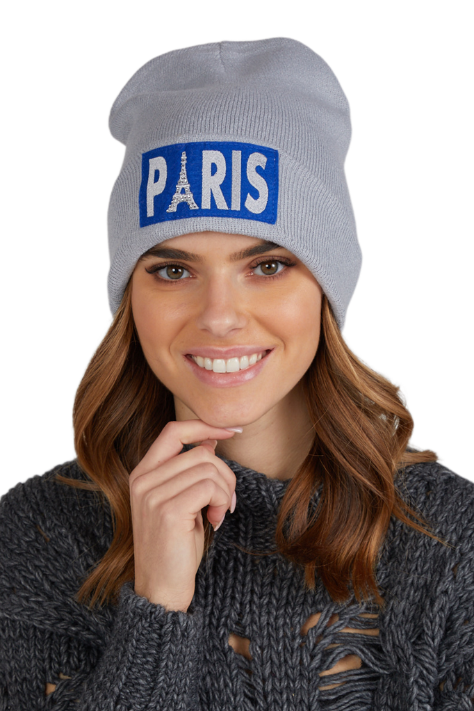 Czapka Damska, Model: Paria, Kolor: jasny szary, Skład materiału: 80% Akryl; 20% Wełna, Rozmiar: Uniwersalny (54-60)