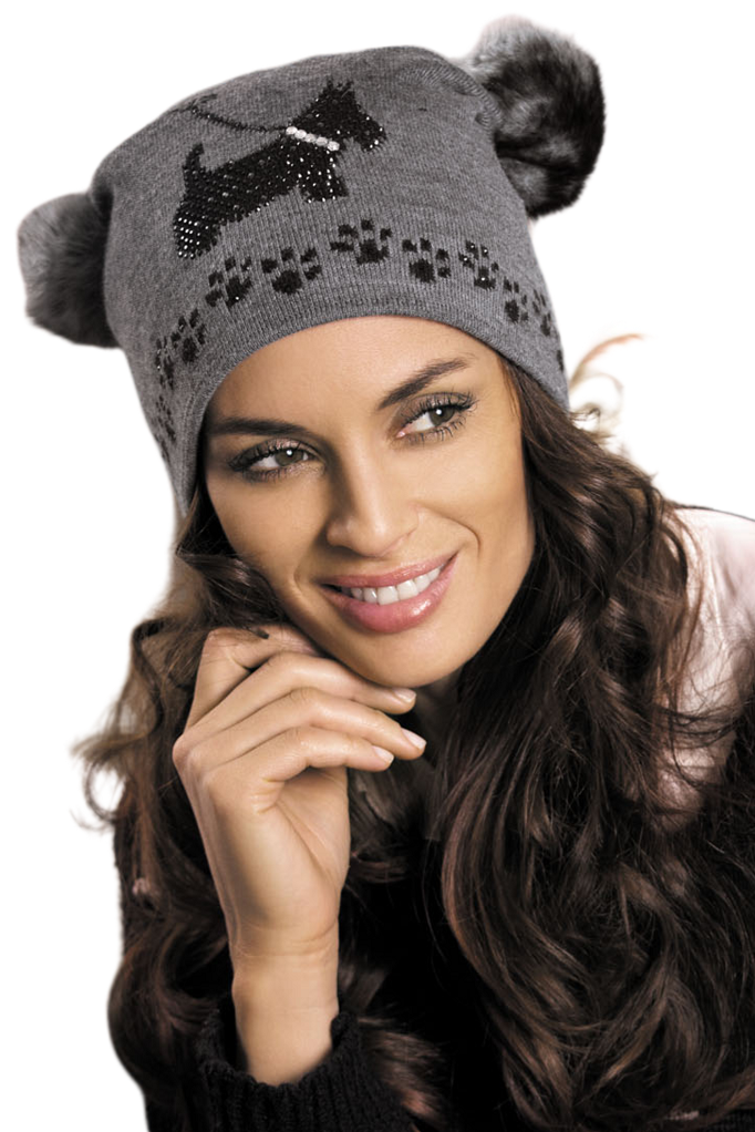 Czapki, Model: Avril, Kolor: ciemny grafitowy, Skład materiału: 50% Akryl; 30% Wełna; 20% Poliamid, Przeznaczenie: Jesień/Zima, Rozmiar: Uniwersalny (54-60)