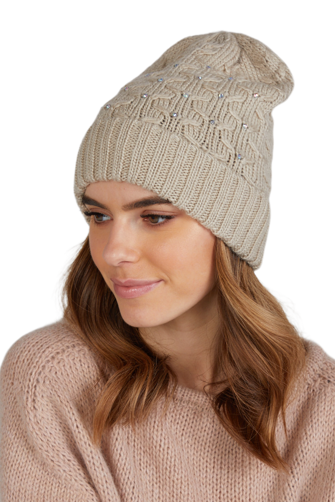 Čepice, Model: Valeri, Barva: tmavě béžová, Složení materiálu: 50% Vlna; 50% Akryl, Určení: Podzim/Zima, Velikost: Univerzální (54-60)