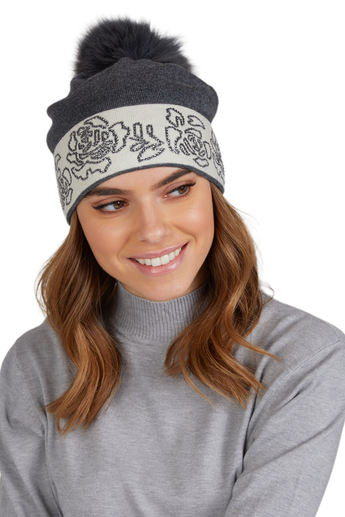 Čepice, Model: Liliana-Np., Barva: grafitová, Složení materiálu: 55% Akryl; 30% Vlna; 15% Polyamid, Velikost: Univerzální (54-60) (Čepice, fotografie 2)