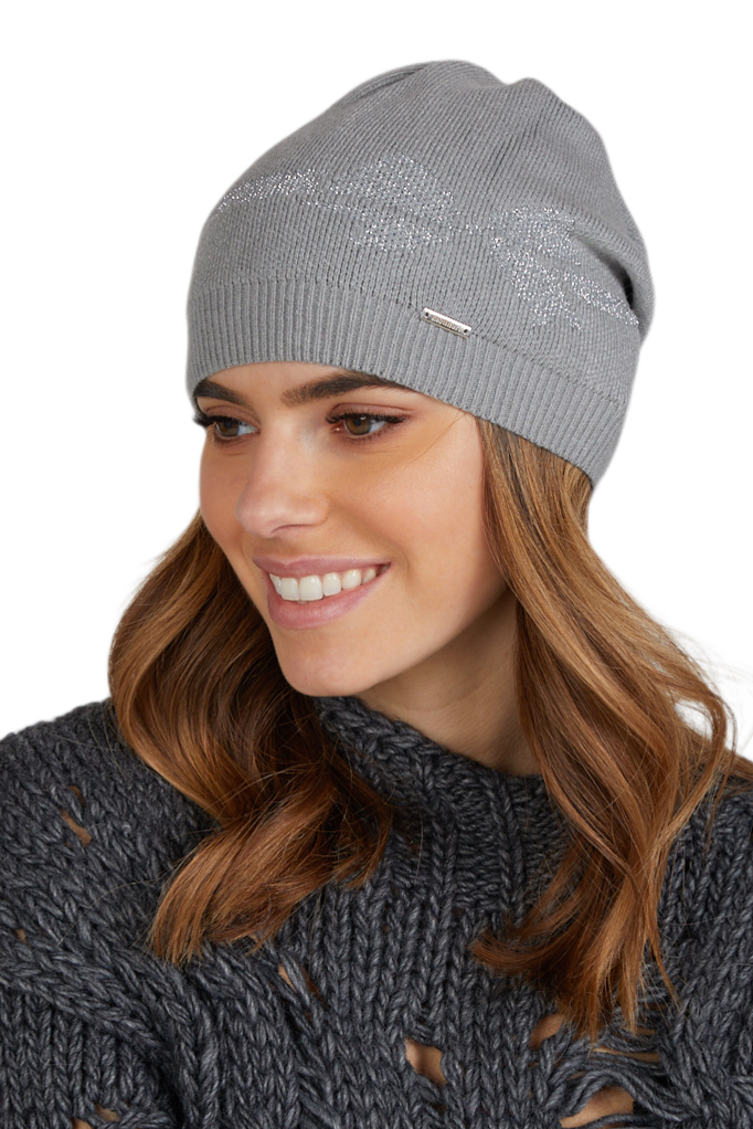 Czapki, Model: Czapka-14, Kolor: multi. szary, Skład materiału: 70% Akryl; 22% Poliamid; 8% Elastan, Rozmiar: Uniwersalny (54-60) (Czapki, zdjęcie 2)