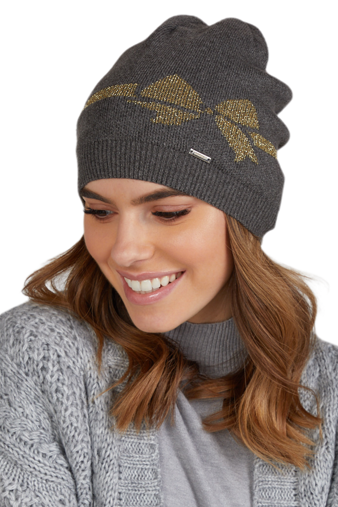 Czapki, Model: Czapka-14, Kolor: szary, Skład materiału: 70% Akryl; 22% Poliamid; 8% Elastan, Przeznaczenie: Jesień/Zima, Rozmiar: Uniwersalny (54-60)