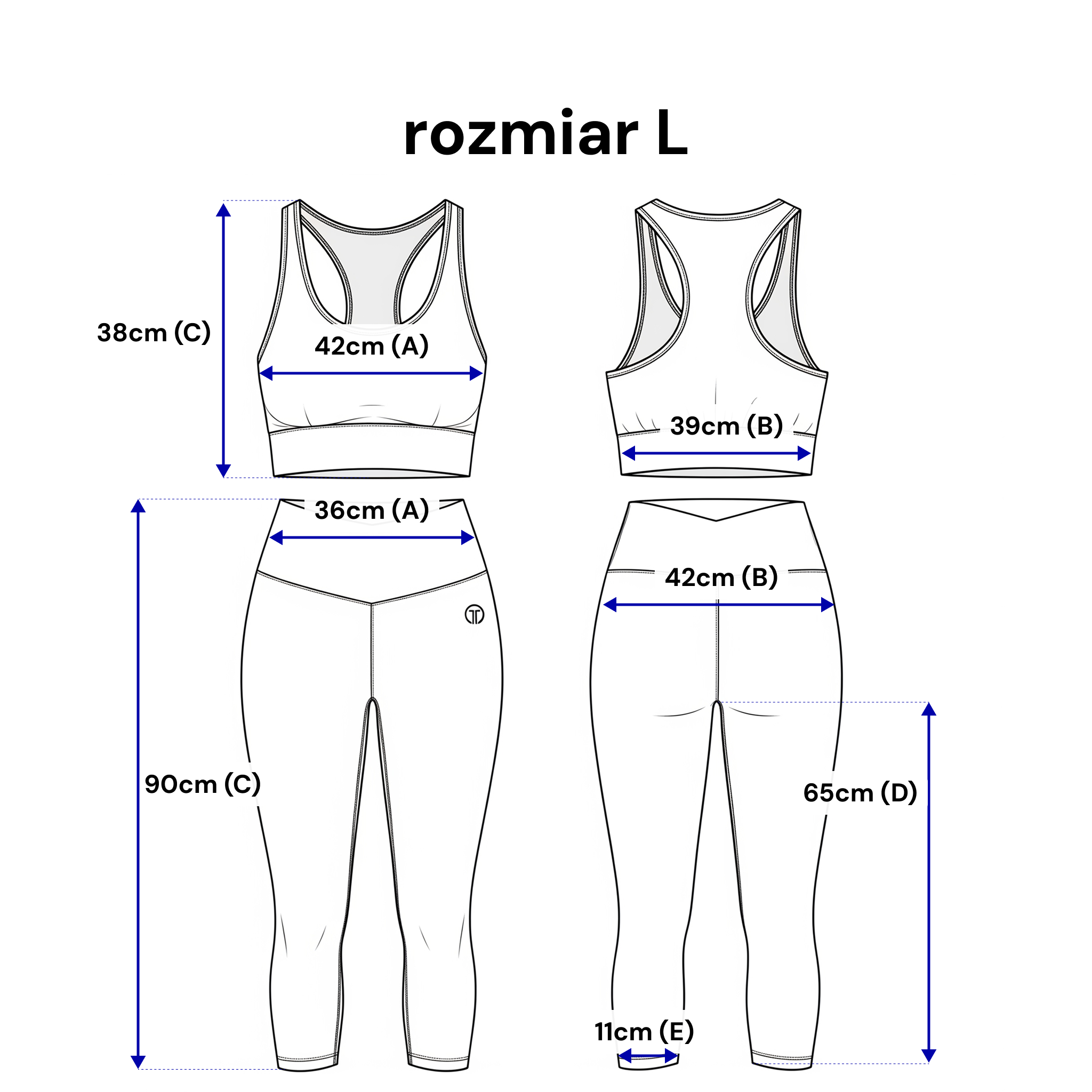 Elastyczny komplet sportowy z głębszymi wycięciami, doskonały do treningów i codziennych outfitów | Bastet | Spironik.pl