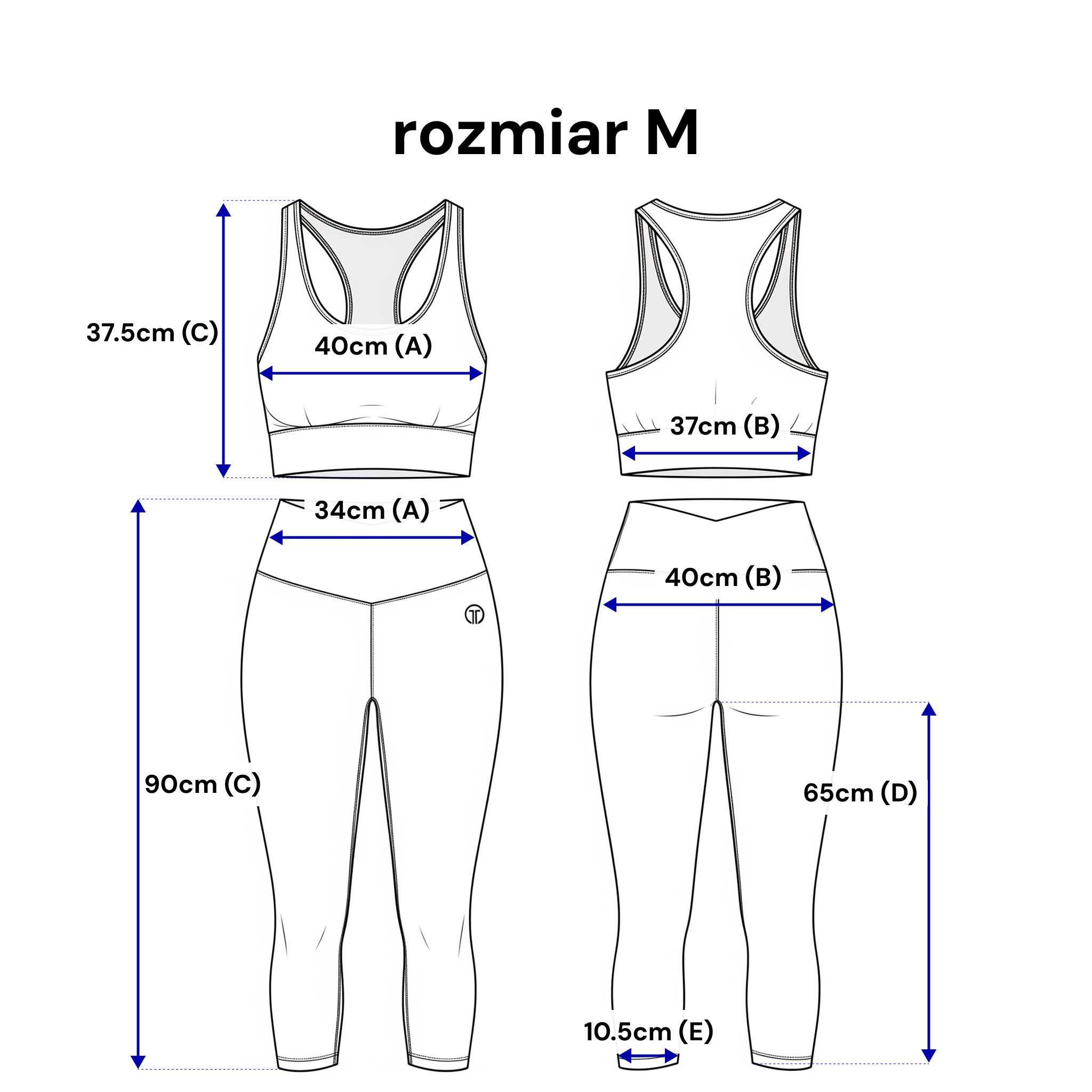 Sportowy zestaw legginsów i topu w czerni, zapewniający komfort i wsparcie podczas treningu | Bastet | Spironik.pl