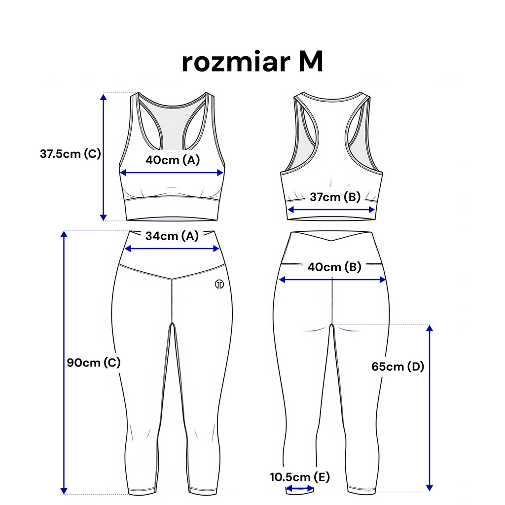 Komplet legginsów i topu w jasnym beżu, idealny do aktywności fizycznej i casualowych stylizacji | Bastet | Spironik.pl