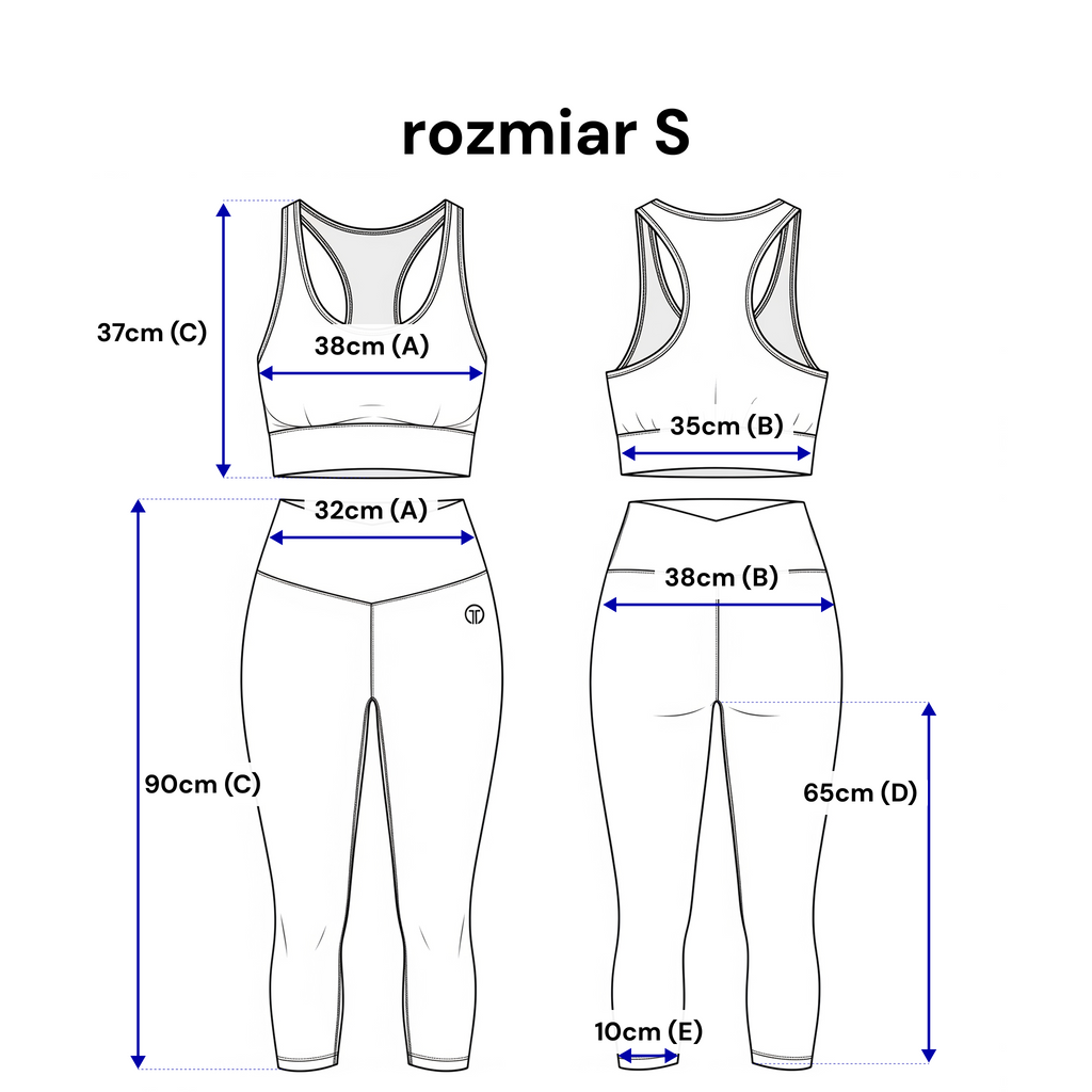 Top z szerszymi ramiączkami i legginsy z wysokim pasem w jasnym beżu, zapewniające wygodę | Bastet | Spironik.pl