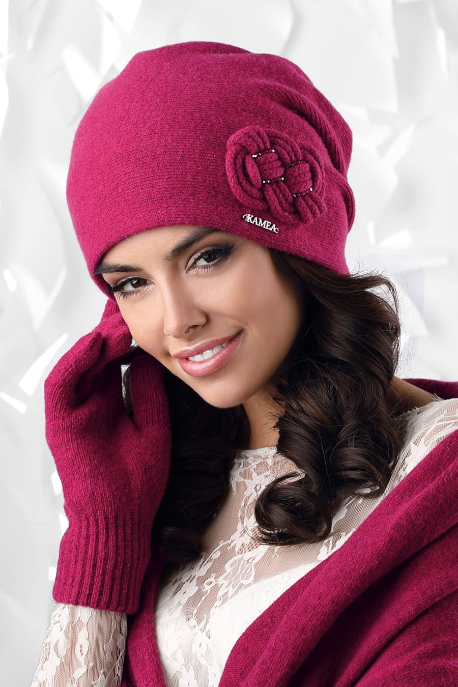 Rękawiczki, Model: Rękawiczki*01, Kolor: fuksja, Skład materiału: 80% Wełna; 20% Poliamid, Przeznaczenie: Jesień/Zima, Rozmiar: Uniwersalny (Rękawiczki, zdjęcie 3)