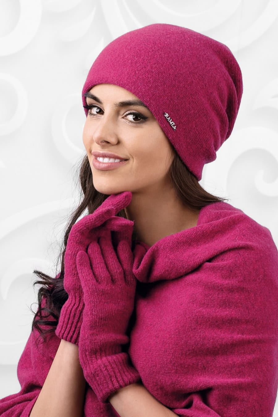 Rękawiczki, Model: Rękawiczki*01, Kolor: fuksja, Skład materiału: 80% Wełna; 20% Poliamid, Przeznaczenie: Jesień/Zima, Rozmiar: Uniwersalny (Rękawiczki, zdjęcie 4)