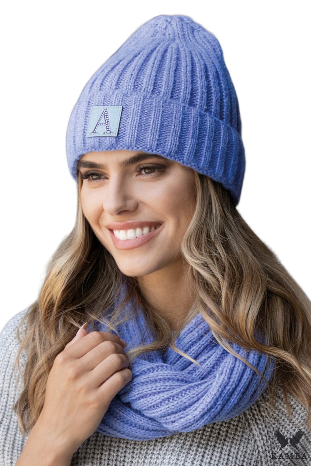 Komplet (Czapka + Komin), Model: Macumba-Komplet, Kolor: niebieski, Skład materiału: 57% Akryl; 29% Poliamid; 7% Wiskoza; 7% Wełna, Przeznaczenie: Jesień/Zima, Wymiary(długość/szerokość): 65cm/26cm