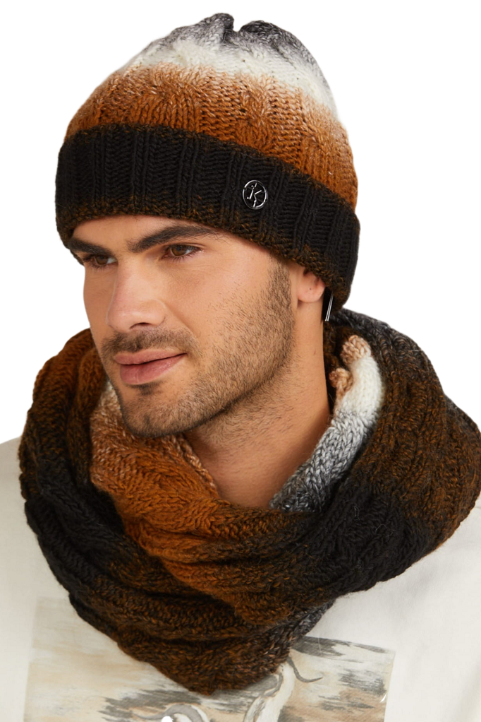 Komplet (Czapka+ Komin), Model: Rosario-Komplet, Kolor: rudy, Skład materiału: 55% Poliakryl; 25% Wełna; 20% Alpaka, Rozmiar: Uniwersalny (54-60)