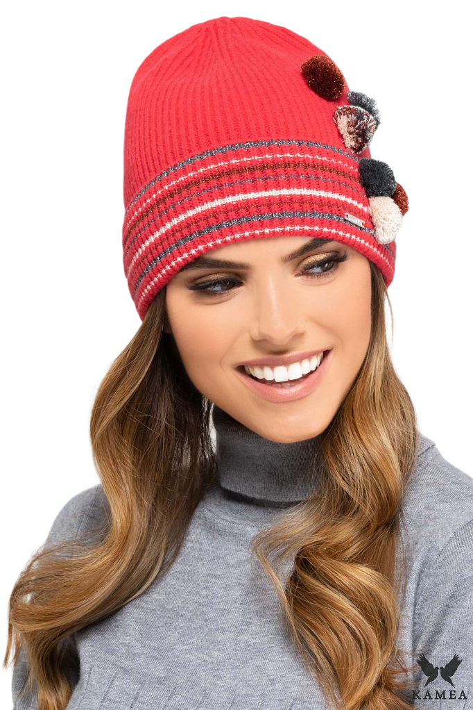 Komplet (Czapka+ Komin), Model: Kolorado-Komplet, Kolor: czerwony, Skład materiału: 80% Wełna; 20% Poliamid, Rozmiar: Uniwersalny (54-60)