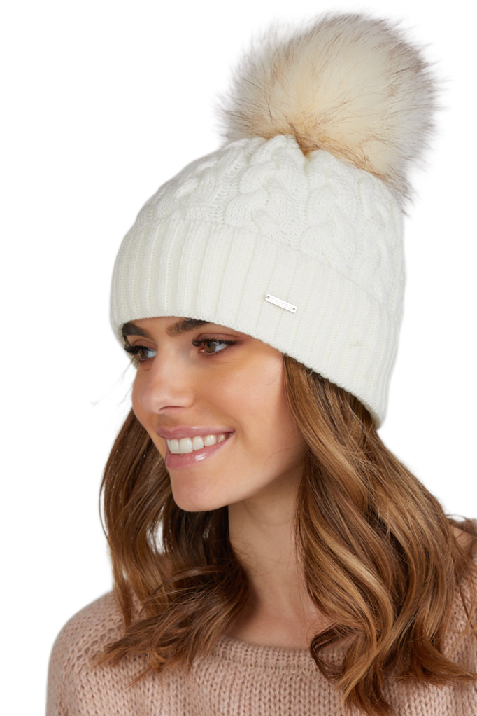 Czapki, Model: Capri, Kolor: ekru, Skład materiału: 50% Wełna; 50% Akryl, Przeznaczenie: Jesień/Zima, Rozmiar: Uniwersalny (54-60)