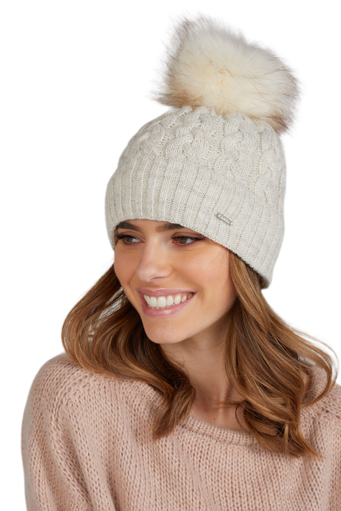 Czapki, Model: Capri, Kolor: beżowy, Skład materiału: 50% Wełna; 50% Akryl, Przeznaczenie: Jesień/Zima, Rozmiar: Uniwersalny (54-60)