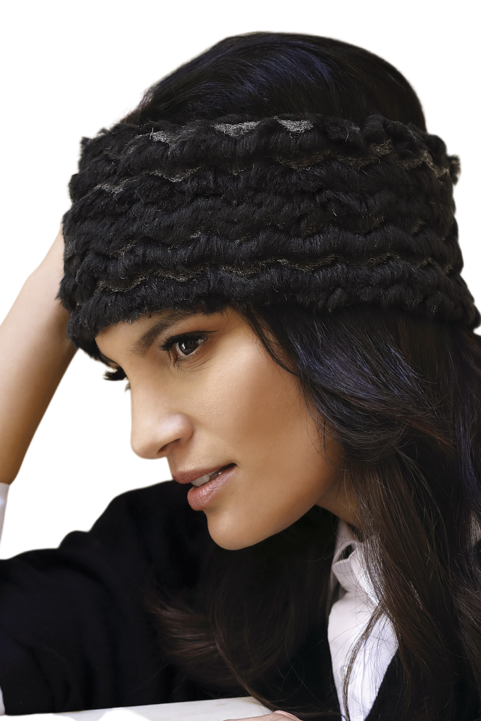 Opaska Damska, Model: Vermont-Opaska, Kolor: czarny, Skład materiału: 56% Akryl; 30% Wełna; 14% Poliester, Rozmiar: Uniwersalny (54-60)